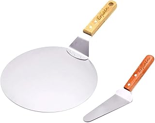Pizzaschieber Pizzaschaufel Edelstahl + Pizzaheber mit Holzgriff zum Backen Hausgemachte Pizza und Brot Kuchen & Kekse