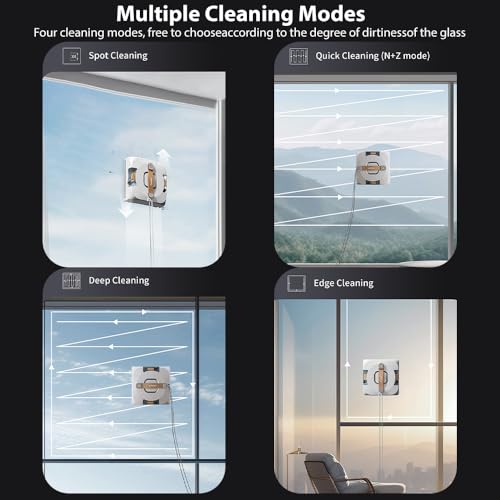 Airbot W3 Window Cleaning Robot - Dual Nozzles with Ultrasonic Spray,Intelligent Path Planning,11000Pa Suction Power,Edge Detection Technology,UPS 20min,4 Cleaning Modes,MiHome Control Mijia Ecosystem