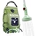 RISEPRO Solar Shower Bag, 5 gallons/20L Solar Heating Premium Camping Shower Bag Hot Water with Temperature 45°C Removable Hose on/Off Switchable Shower Head Hiking Climbing Summer Shower K8