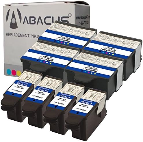 Abacus24-7 Compatible Kodak Printer Ink 10B 10C Cartridges, 8 pack
