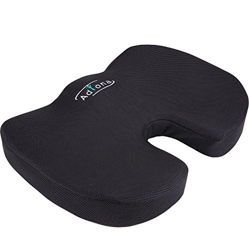 Adiona Orthopedic 100% Pure Memory Foam Coccyx Seat Cushion | Cool Breathable Mesh Cover - Professio