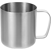 Alipis 480ml 304 Stainless Steel Drinking Cup with Handle, Single Wall, Sanding Process, Ideal for Beer, Wine, and Water