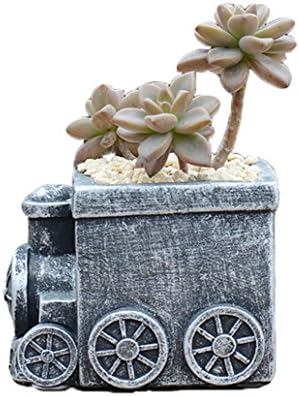 Ceramic Train Locomotive Cacti Succulent Plant Pot Flower Planter Mini Garden