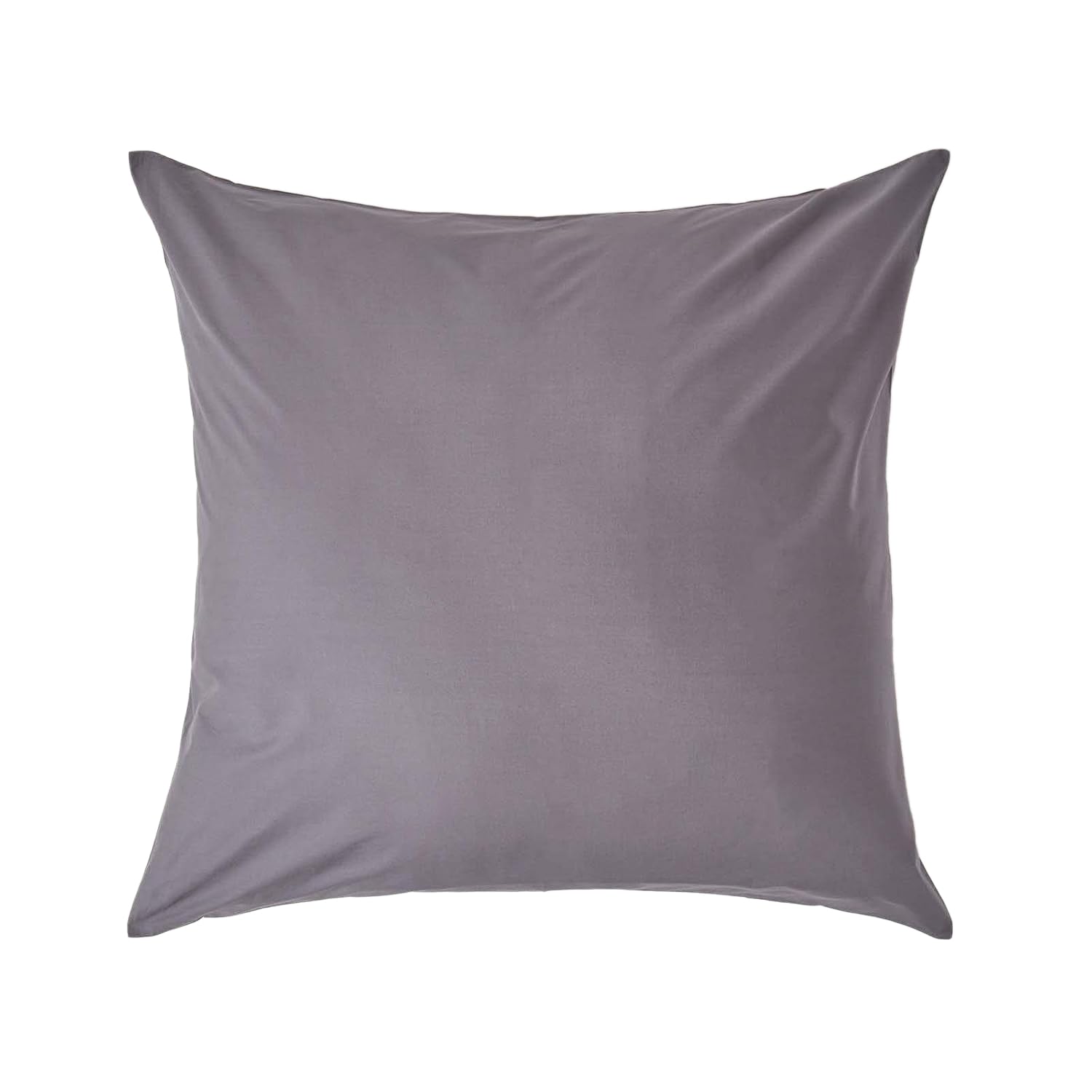 HOMESCAPES Dark Grey Pure Egyptian Cotton Euro Size Pillowcase 80 x 80 cm 200 TC 400 Thread Count Percale Equivalent Large Square Pillow Case with Zip