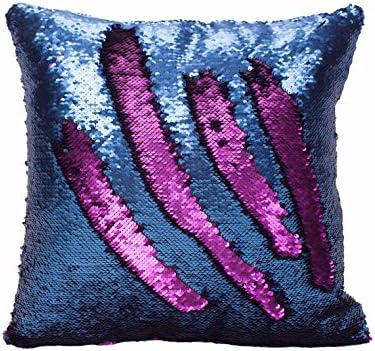 CHICCAT Reversible Sequins Mermaid Throw Pillow Cases Pillow Covers 4040cm/16"x16" (Purple & Blue)