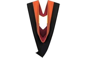 Cappe Diem Master's Graduation Hood ORANGE: Master of Engineering (Various College Colors)