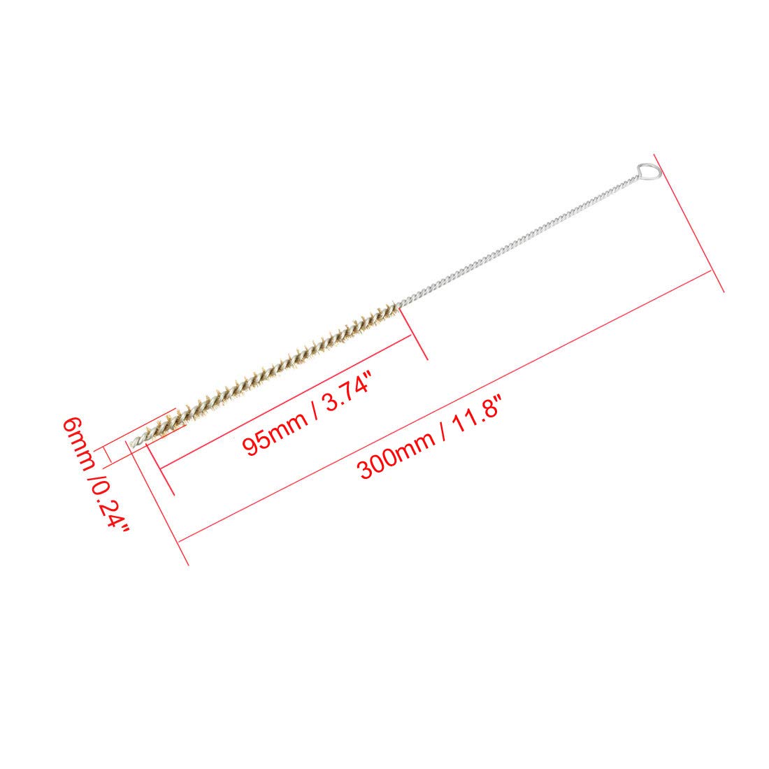 sourcing map 6mm Diameter Copper Wire Tube Cleaning Brush 2pcs, 6mm Dia -2pcs - Image 3