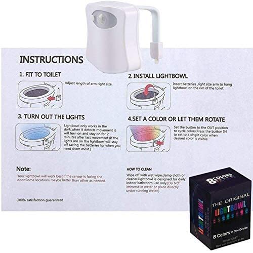 Ivishow® Toilet Night Light Motion Sensor, Motion Activated Toilet