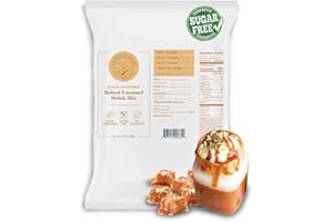 5 SPARROWS BRAND STEVIA DRINK MIXES 5 SPARROWS Sugar-Free Salted Caramel Powder Drink Mix- Stevia, Diabetic Friendly, Low FODMAP - No Sugar Coffee Creamer, 40 oz (2.5lb)