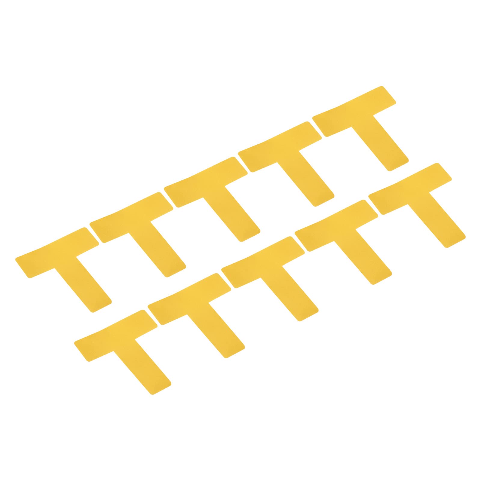 PATIKIL 5s Location Marking Corner 4x4x1.2 Inch 20 Pack T Shaped Floor Marker for Office Table Top, Desk, Warehouse Floor, Yellow