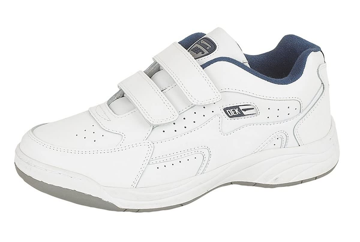 Dek Mens Orleans Wide Trainers Touch, White, 7 UK