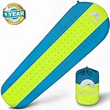 BeCamp Self Inflating Sleeping Pad – Sleeping Pad - Lightweight Sleeping Pad - Mat for Camping Hiking Backpacking - Premium Insulated Sleeping Mattress for Outdoors - Comfortable Pad (Blue/Yellow)