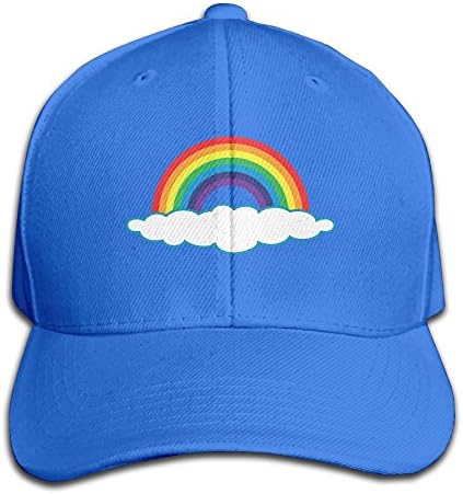 Zhonggan Adult Cotton Rainbow Adjustable Baseball Cap Hip Hop Snapback Hat Fitted Hat Plain Cap RoyalBlue