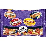 Skittles and Starburst Halloween Candy Bag, 55 Fun Size Pieces, 22.7 ounces