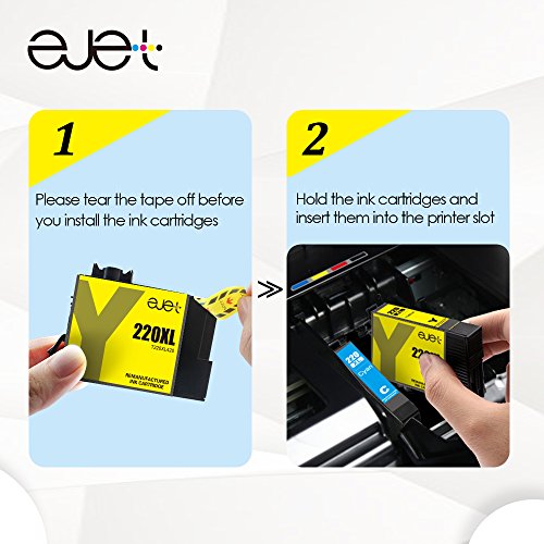 E-jet Remanufactured for Epson 125 Ink Cartridge Combo Pack use with epson NX420 NX125 NX127 NX230 NX530 NX625 Printer (4 Pack)
