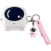 SKPY Silicone Case Compatible with SHOKZ OpenFit 2 with Pendant, Cute Cartoon Astronaut Shockproof Protective Case for Men Women