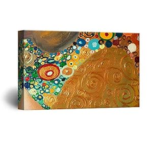 Canvas Wall Art - Abstract Golden Painting Color Composition - Giclee Print Gallery Wrap Modern Home Art Ready to Hang - 12x18 inches