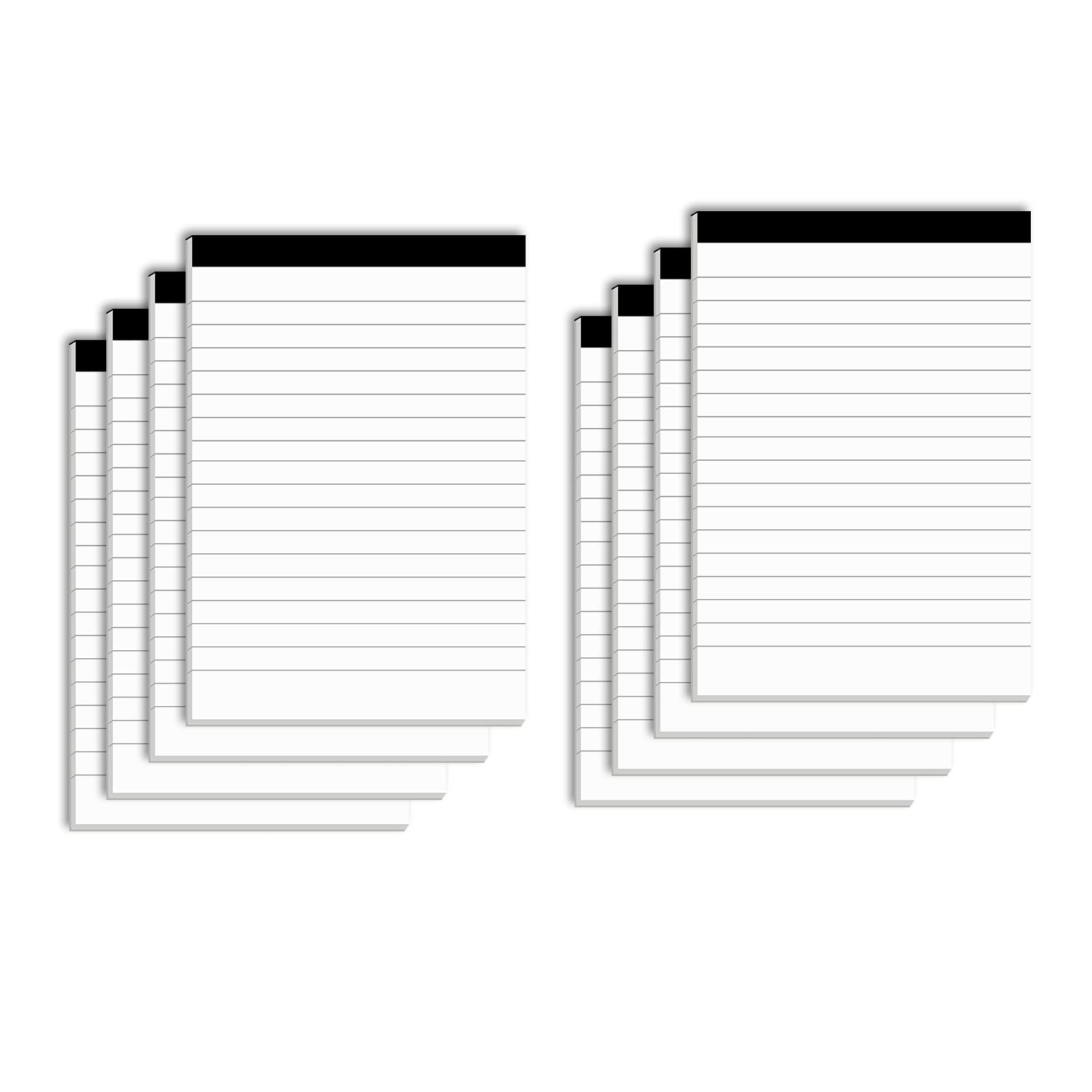 Notepad Refills for Daily Planning and Organization of Work – A6 Ruled Pages – Thick Bright White Paper – 30 Pages – Note Pads Refill Pages – Pack of 8