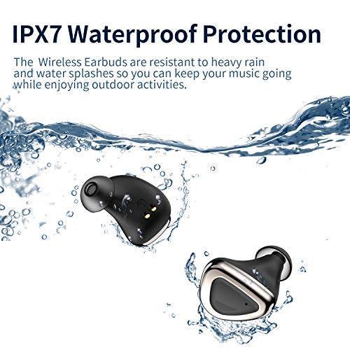 Wireless Earbuds, Olistone Bluetooth Earbuds for Sport w/Touch Control/Mono & Twin Modes, in-Ear Bluetooth Earphones, IPX7 Waterproof Bluetooth Headphones for Cellphones/Workout（Black）