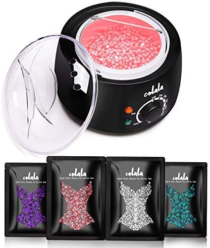 Waxing Kit, Hair Removal Home Waxing Kit with 2 Flavors Stripless Hard Wax Beans 20 Wax Applicator Sticks, At Home Waxing Kit for Full Body, Eyebrows, Face, Bikini, Legs for Men and Women