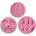 FUNSHOWCASE Assorted Fondant Leaf Candy Mold 3-in-Set for Sugarcraft Cake Decoration, Cupcake Topper, Polymer Clay, Soap Wax Making Crafting Projects All-purpose