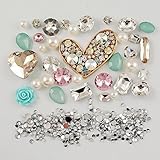 Frog-tech - DIY Luxurious 3D Rhinestone heart Bling Bling Cell Phone Case Resin Flat Back Cabochons Deco Kit / Set (not a finished product) can fit for iphone 4/4s iphone 5g/ i9300 S3/ samsung note 2