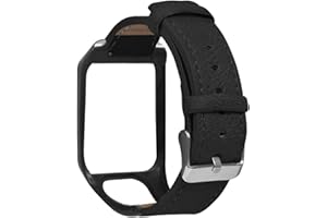 SEWACC Vintage Leather Watch Band Strap Compatible with Tomtom Runner 3 and Adventurer, Retro Texture
