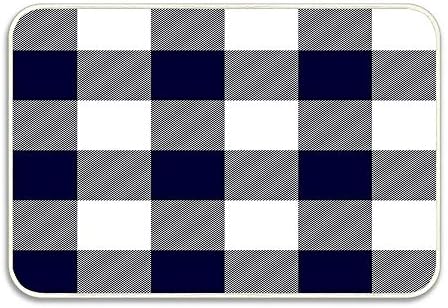 Puyrtdfs Buffalo Check Navy Blue and White Plaid Wide Stripes 23.6 x 15.7 Inch Door Mat Kitchen Floor Bath Entrance Rug Mat Absorbent Indoor Bathroom Decor Doormats Rubber Non Slip