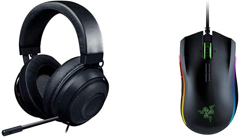 Razer Kraken Gaming Headset + RGB Headset Stand Bundle: Black: Computers & Accessories