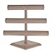 MyGift Beige Linen Triple Tier Jewelry Bracelet Organizer Display Stand