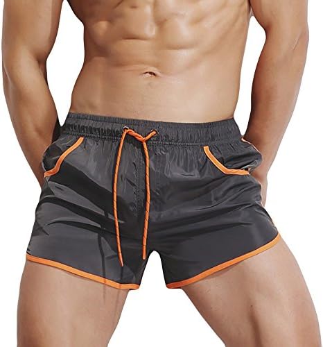 HELLOSAY Men's Breathable Square Swim Trunks Slim Wear Bikini with Pocket