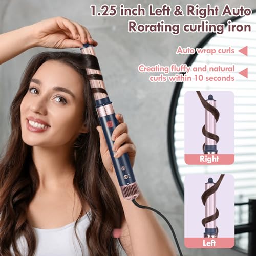 NDLT Hairstyler 6 in 1 Airstyler, 120,000 RPM Hair Styler with Highly Concentrated Ion Technology, Warm Air Brush, Hair Dryer, Straightening Brush & Curling Iron for Quick Drying, Straightening and