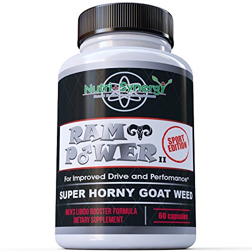 Ram Power II Super Horny Goat Weed 1000mg plus Maca Root, Tribulus Terrestris, L-Arginine, Gensing for Improved Drive and Performance