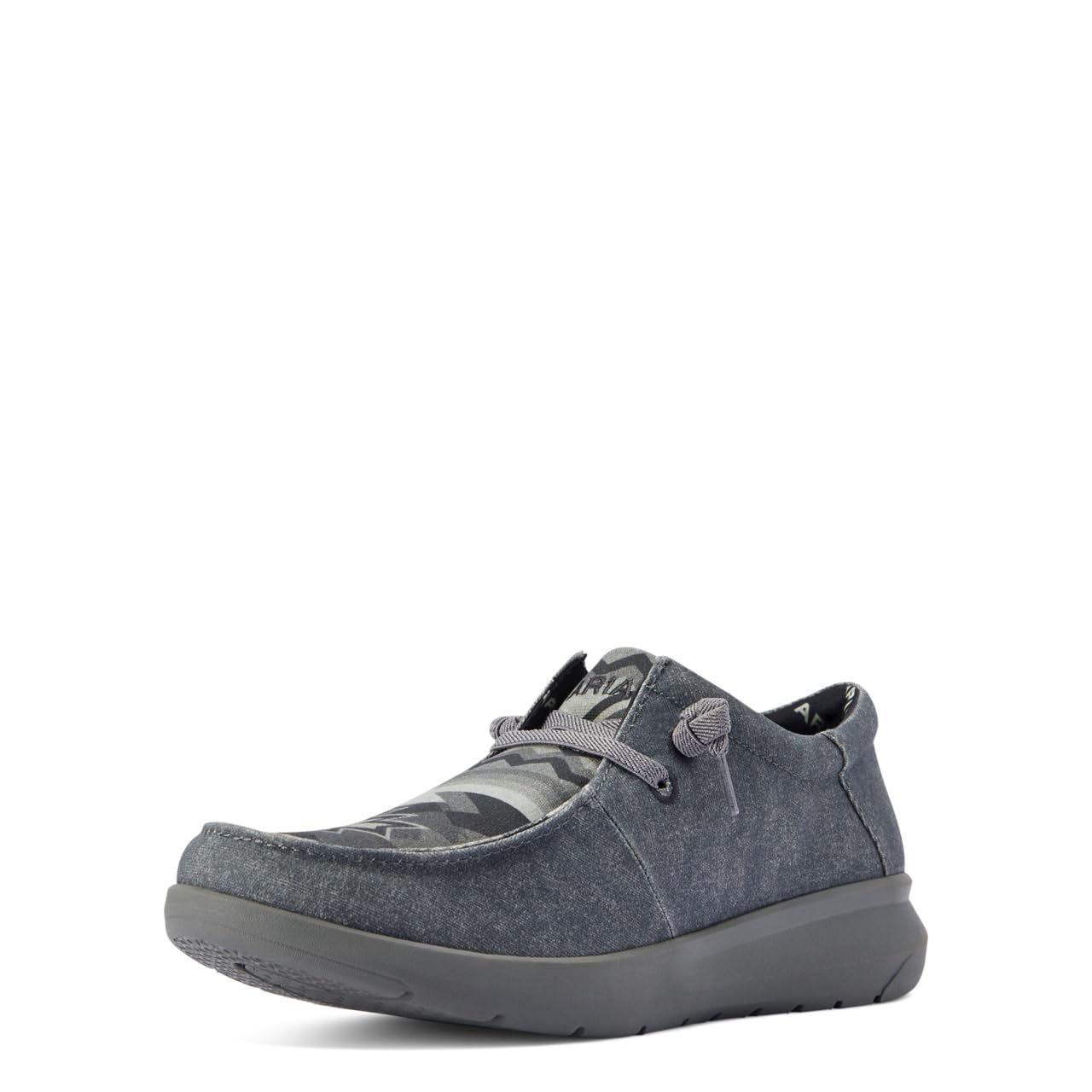 ARIAT Mens Hilo Stretch Lace Charcoal/Gray Aztec Print 7.5 Wide