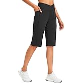 baleaf Womens Bermuda Long Shorts 14" Knee Length Capris High Waisted Athletic Shorts with Pockets Summer Stretch Loose