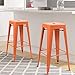 Furmax 30 Inches Metal Bar Stools - High Backless Indoor Outdoor Stackable Kitchen Bar Height Set of 4 (Orange)