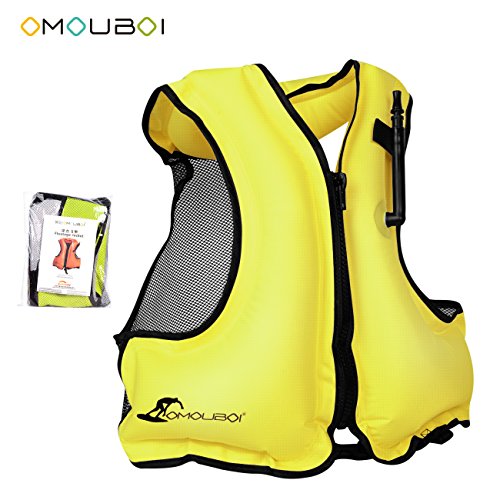 OMOUBOI Life Jacket Snorkel Vest Adult Inflatable Swim Snorkel Vest for Snorkeling, Suitable for 80-220lbs - Thumbnail 5