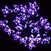M.best Solar String Lights Outdoor-Waterproof Solar Butterfly Lights for Porch Market Backyard Patio Party Wedding Gazebo Outdoor Decorative Lights (16Ft 20 LED, Purple)