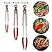 Hot Target Set of 3 (7, 9, 12 inches) Kitchen Tongs for Cooking - Heavy Duty & Non-Stick with Stainless Steel - Kitchen Tongs with Silicone Tips - Heat Resistant Long Food Tongs for Grilling BBQ - Red