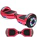 NHT Electric Hoverboard Self Balancing Scooter with Built-in Bluetooth Speaker LED Lights - Safety Certified for Adult Kids Gift (Chrome Rose)