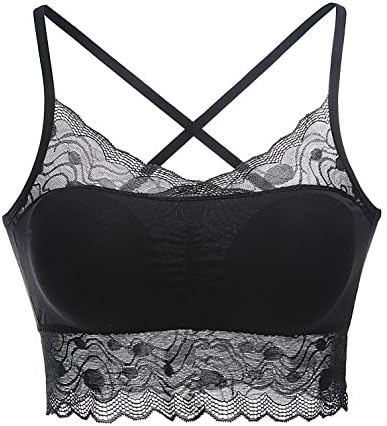 FeelingAngel Full Floral Lace Strapless Seamless Stretchy Bandeau Tube Bra Tops (one size, Black)