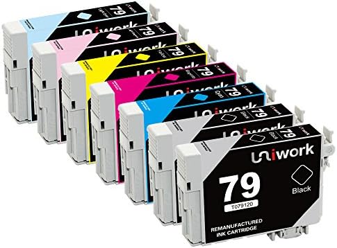 Uniwork 79 Ink Cartridge Remanufactured for Epson 79 T079 Use in Epson Artisan 1430 Stylus Photo 1400 Printer s ( 7 Pack )
