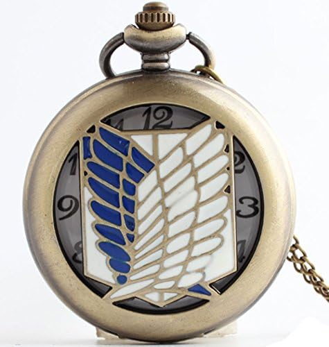 Cosplay Attack On Titan Watch Shingeki No Kyojin Pocket Watch With Necklace Quartz Chain Gift Men