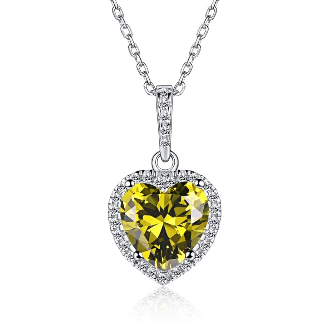 ChicSilver Dainty CZ Heart Pendant August Birthstone Necklace 925 Sterling Silver Wedding Anniversary Jewelry — image 1