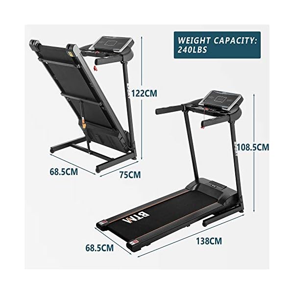 GTWIN-Electric-Treadmill-Hydraulic-Folding-Motorized-Running-Machine-USB-MP3-12-Pre-Programs-20HP-3-level-adjustable-incline-Low-Noise-Powerful-Motor-for-Home-Office GTWIN Electric Treadmill, Hydraulic Folding Motorized Running Machine, USB & MP3, 12 Pre-Programs, 2.0HP, 3-level…
