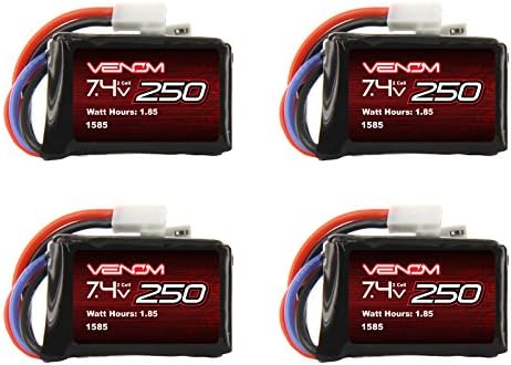 Venom 15C 2S 250mAh 7.4 LiPo Battery x4 Packs