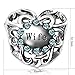 JMQJewelry Heart Wife Charms Beads Birthstone March Charms for Bracelets