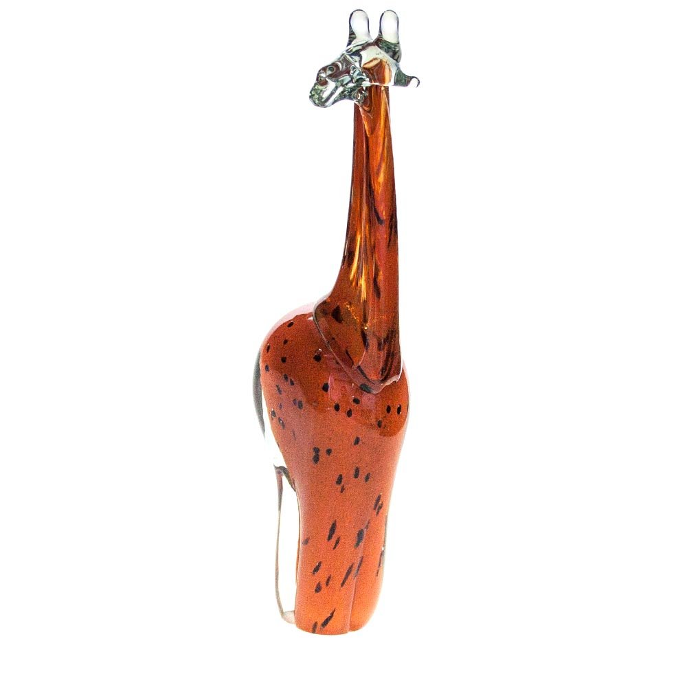 Colour Glass Giraffe Sculpture (XL) - Orange [O7-A-QQ]