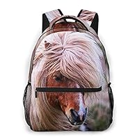 Travel Laptop Backpack Casual Backpack Cute Shetland Pony, Anti Theft Durable Computer Bag, Water Resistant College School Bag for Women Men Fits 14 Inch Notebook