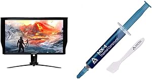 Acer Predator XB273K Gpbmiipprzx 27“ UHD (3840 x 2160) IPS NVIDIA G-SYNC Compatible Monitor with VESA Certified DisplayHDR 400, Black & Arctic MX-4 - Thermal Compound Paste for Coolers